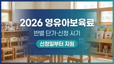 2026 영유아보육료 반별 단가와 신청 시기