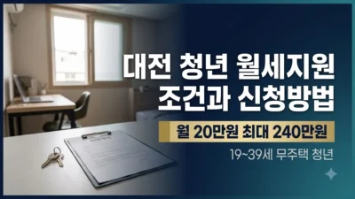 대전 청년 월세지원 조건과 지원금 정리