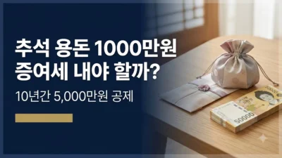 추석 용돈 1000만원 증여세 공제 한도 정리