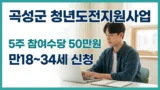 곡성군 청년도전지원사업 단기 과정 참여수당 안내