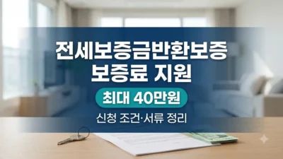 전세보증금반환보증 보증료 최대 40만원 지원 조건