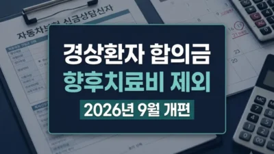 자동차보험 경상환자 합의금 향후치료비 제외 기준