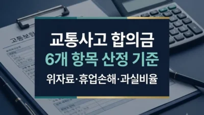 교통사고 합의금 항목별 산정 기준과 계산법