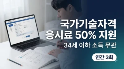 청년 국가기술자격 응시료 50% 지원 안내