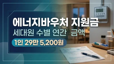 2026년 에너지바우처 세대원 수별 지원금
