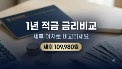 1년 정기적금 금리비교 세후 이자 정리