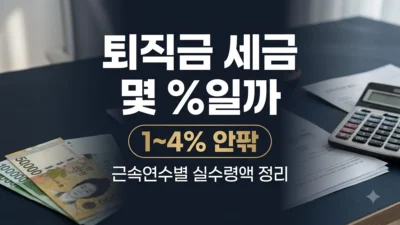 퇴직금 세금 비율과 근속연수별 실수령액