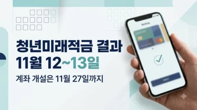 청년미래적금 11월 심사 결과 발표 일정